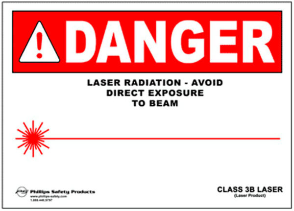 Class 3B Magnetic Laser Radiation Warning Sign, ML-W-27