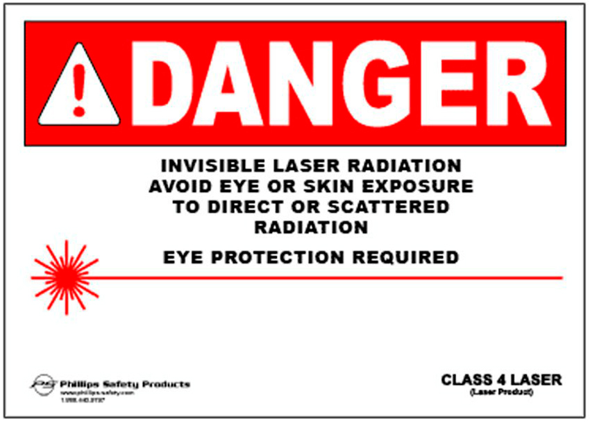 Class 3A Magnetic Laser Radiation Warning Sign, ML-W-34