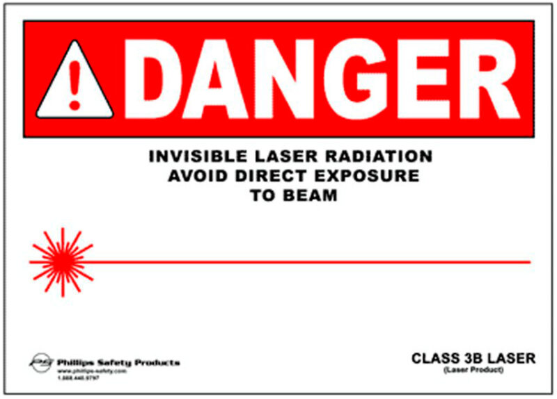 Class 3B Plastic Laser Radiation Warning Sign, PL-W-28