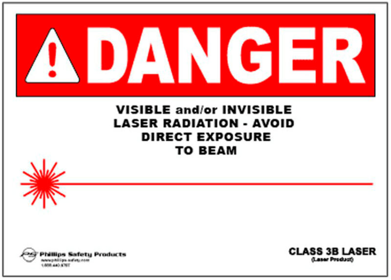 Class 3B Plastic Laser Radiation Warning Sign, PL-W-29