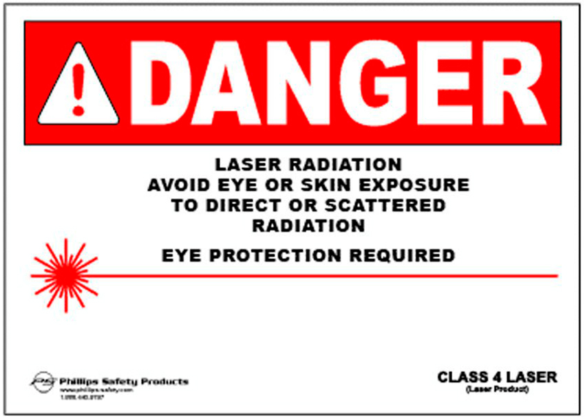 Class 3A Magnetic Laser Radiation Warning Sign, ML-W-34