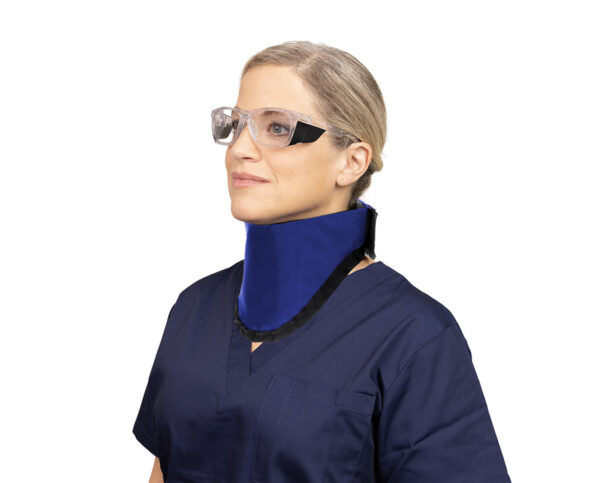 PS-NEW_Thyroid-Shield-Nylon-Blue-Angle-Left_MODEL_whitebg JPG