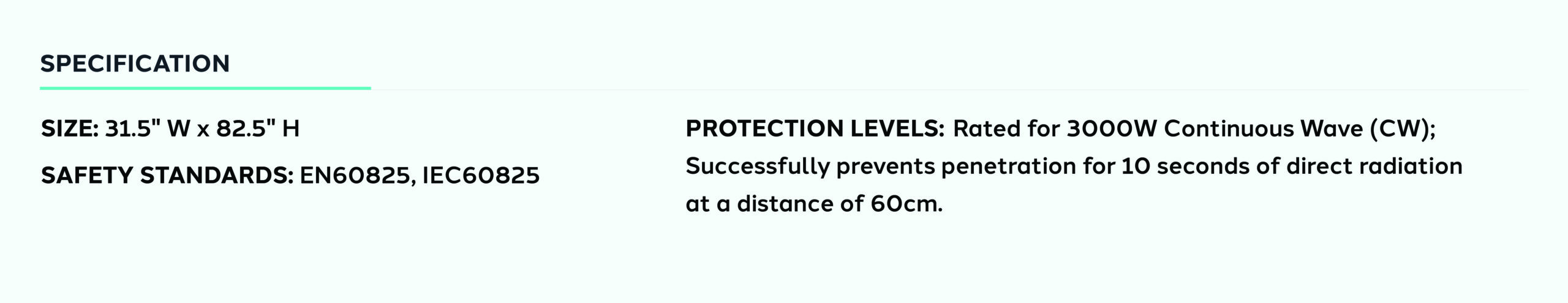 Product information for LaserEdge Pro Laser Barrier