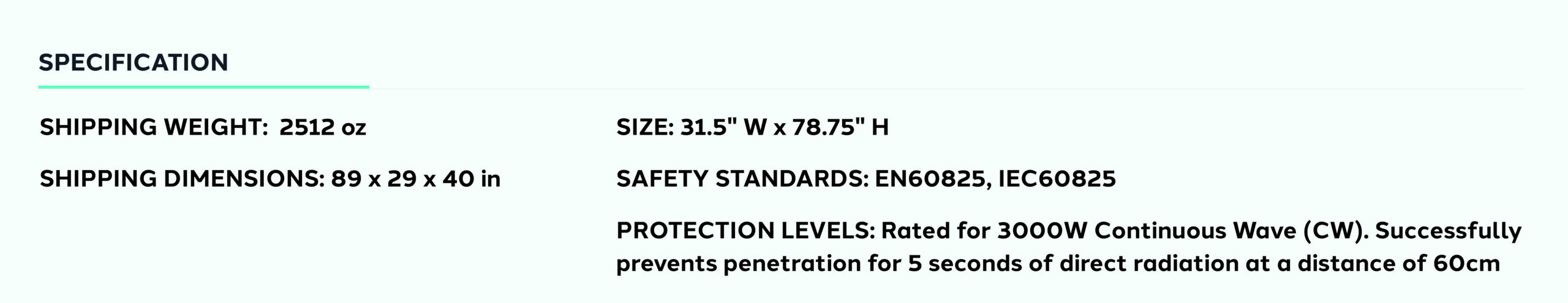 Product information for LaserEdge Pro Rigid Laser Barrier