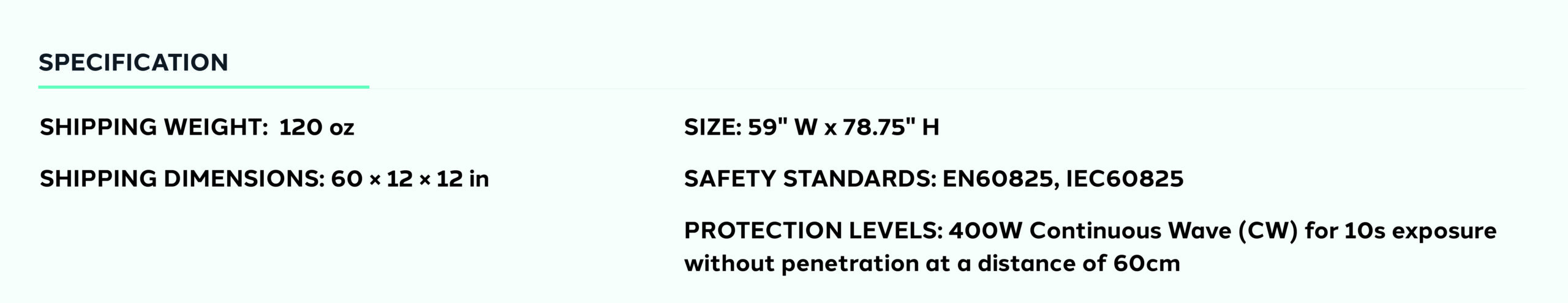 Product information for LaserEdge Pro Laser Barrier