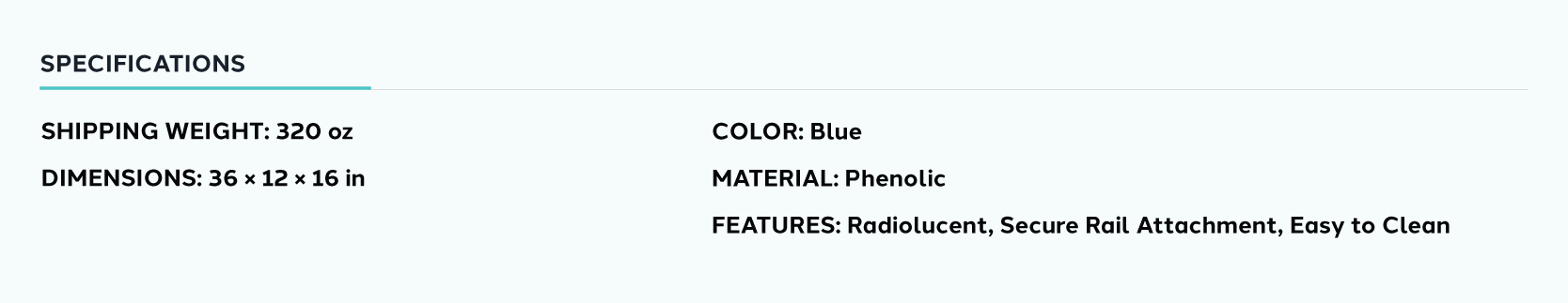 Product information for Padded Phenolic Universal Arm Board