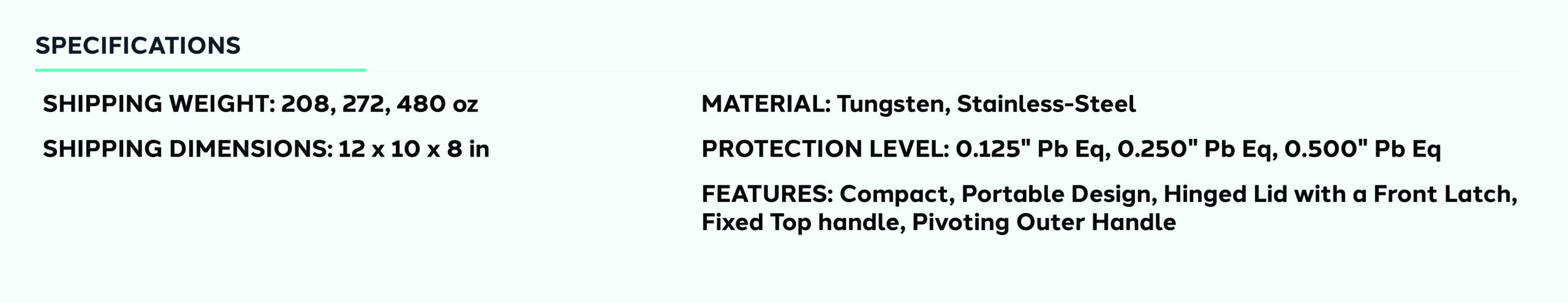 Product information for Nuclear Syringe Carrier Box