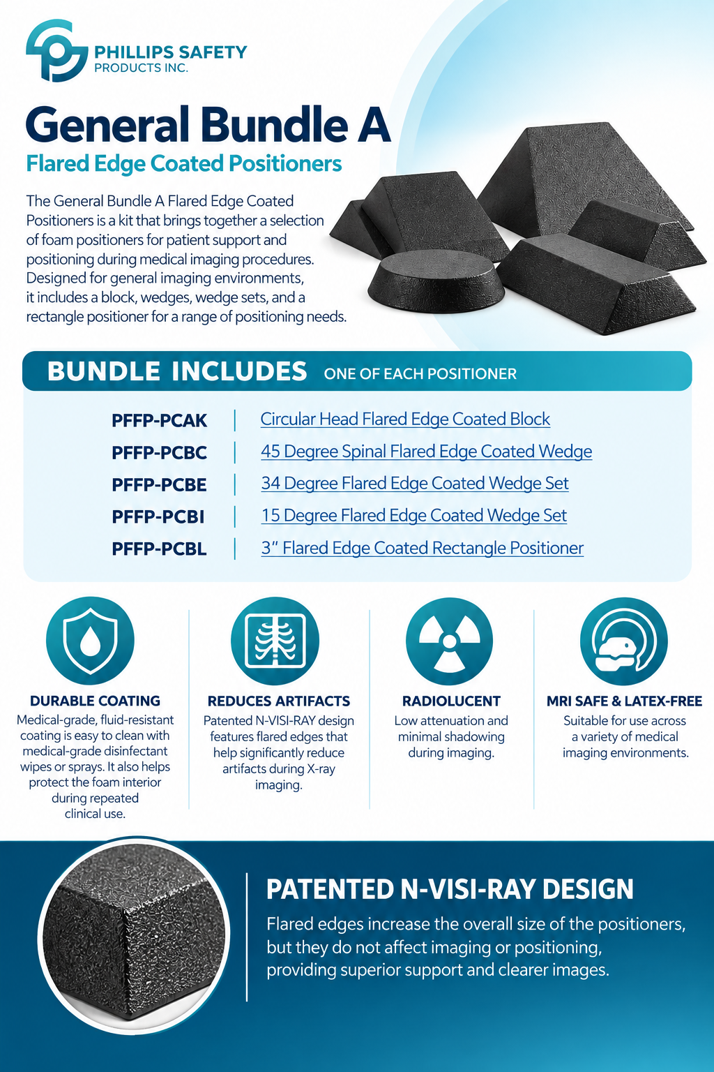 General Bundle A Flared Edge Coated Positioners Graphic.