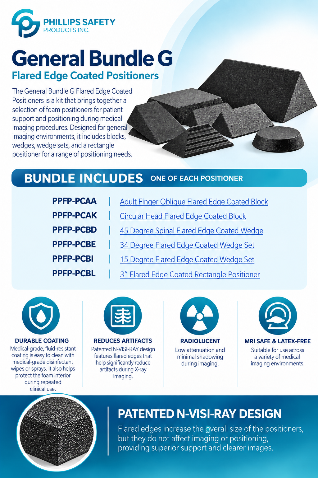 General Bundle G Flared Edge Coated Positioners Graphic.